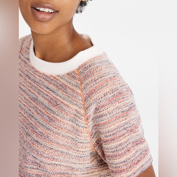 Madewell Texture & Thread Sweatshirt Tee in Cloud Lin Cotton Candy - Size XS - Picture 2 of 4